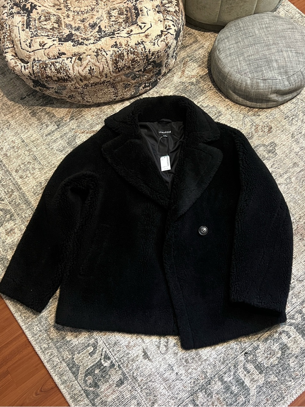 Lamarque Black Teddy Coat